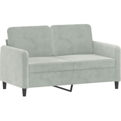 Vidaxl Sofa 2-Sitzer, Loungesofa Couch mit Armlehnen Rückenkissen, Wohnzimmersofa Designsofa Metallgestell, Sitzmöbel Zweisitzer, Hellgrau Samt