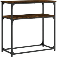 Makastle Konsolentisch Flurtisch Dekotisch Wohn- und Schlafzimmer Standregal Beistelltisch Sofatisch Eingangstisch hinter Sofa, Räuchereiche 75x35,5x75 cm Holzwerkstoff