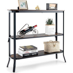 Lifezeal Console Table, Hallway Furniture with 3 Shelves, Wooden & Steel Side Table, Coffee Table for Living Room, Hallway, Hallway, Industrial Design
