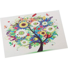 Sfqevhrz Haushaltswaren Tischsets Untersetzer 4er-Set, leicht zu reinigende, rutschfeste, hitzebeständige Tischsets, waschbare, gewebte Vinyl-PVC-Tischmatten. (11,8 x 17,7 Zoll, Farbbaum)