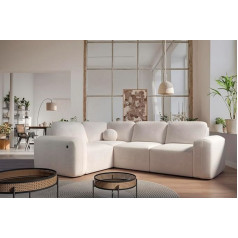 Im Sofa Wohnzimmer Couch Ecksofa Berno II im modernen Stil mit Schlaffunktion, Stauraum und USB-Anschluss