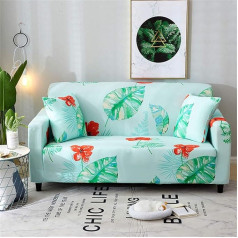 Surwin Sofa Cover, Sofa Throws, 1, 2, 3, 4-Seater, Pattern, Elastic Stretch, Universal Sofa Cover, Protective Cover, Couch Cover for Armrests, Sofa (Banana Leaf, 4-Seater (235-300 cm)
