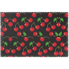 Bohho Tischsets, süße Kirschfrucht, 6er-Set, hitzebeständige Tischsets für den Esstisch in der Küche, abwischbare und waschbare Tischsets