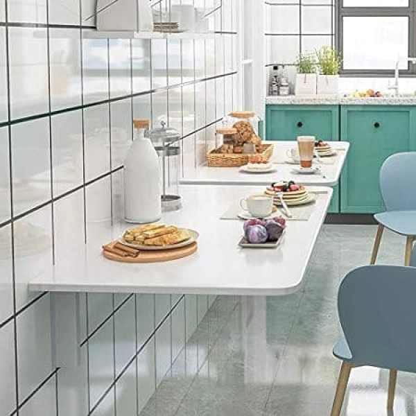 Klapptisch, klappbar, Wandmontage, Klapptisch, Wandmontage, Klapptisch, Computertisch, klappbarer Küchen-Esstisch, Wandmontage / 18 Größen/Weiß/Lacklose Tafel