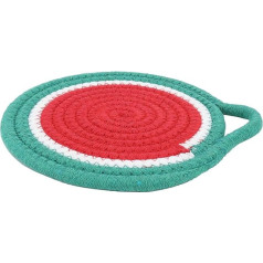 Gavigain Rundes geflochtenes Tischset-Set, Tischsets, Tischset, Fruchtform, Isolierung, Baumwollseil-Untersetzer, nordischer Stil, Esstisch-Isolierung, hitzebeständige Tischsets (Kleine Größe 18cm)
