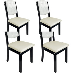 ‎Necolorlife NeColorLife Chair Seat Covers for Dining Room, PU Leather Stretchy Chair Cushion Covers, Waterproof and Removable Kitchen Chair Seat Covers, Beige, Set of 4