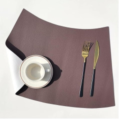 ‎Temkin Tischsets-Set, Esstischmatten, 4-teilig, zweifarbig, Sektor-Leder-Tischset, beständig, dekorative Tischmatten, wärmeisolierende Tischsets für Esstisch (Farbe: Black Soul Eater1) (Argento)