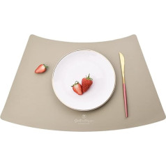 Kyisoy Tischsets aus Kunstleder, 4er-Set, runde Tischmatte, wasserdichte Kaffeematte, hitzebeständig, keilförmiges Tischset for die Küchendekoration (Color : San Cream, Size : 1 pcs)