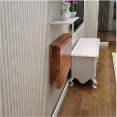 KARFRI Wandklapptisch, Massivholz-Esstisch, kleine Klappwerkbank, geeignet für Wohnzimmer, Balkon, Küche usw.