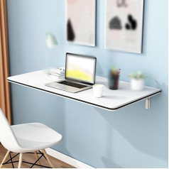 Ayharylh Wall Folding Table Folding Table Floating Multifunctional Dining Table Space Saving Floating Desk For Study Room Kitchen Laundry Etc (Color : Nero, Size : 120 * 30cm)