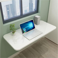 An der Wand montierter Klapptisch, Laptop-Schreibtisch, zusammenklappbarer Arbeitstisch, Klapptisch, Esstisch mit Halterungen für platzsparende Arbeitsplätze (Farbe: Weiß, Größe: 50 x 40 cm)