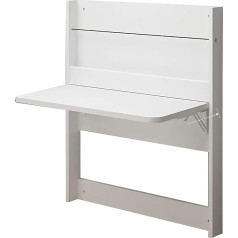 Mfxi Space-saving wall-mounted folding table, wooden wall table with floating shelf, modern and minimalist floating desk, up to 50 kg load capacity, for kitchen, living room, bedroom