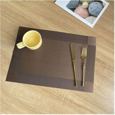 Bangha Tischset 2 stücke PVC Tischsat Waschbar TischsetsDining Tisch Imitation Leinen Matte Rutschfeste Tischsat Set Cup Coaster Küchenzubehör Tischset Abwischbar (Color : 004, Size : 45cm X 30cm)