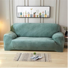Hearda Sofa Cover Stretch 1 2 3 4 Seater Furry Elastic Non-Slip Couch Cover Washable Universal Soft Sofa Throw for Sofa Throw Furniture Protection (2 Places, Sage Green)