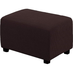 BEDSETS Stretch Ottoman Cover Sofa Cover Stool Protector Storage Ottoman Covers Furniture Protector Soft Rectangle Protective Cover with Elastic Waistband (Dark Brown, L)