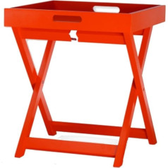 Mhbgx Desk, Decorative Table, Folding Tray, Foldable Removable Butler Table Made of Wood, Red