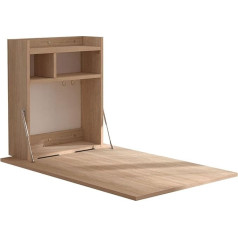 Zyylivr Wall Folding Table, Wooden Wall Table, Floating Desk with Storage Compartments, Hanging Work Table, Wall Cabinet, Office Table for Wall Mounting, Laptop Table for Living Room, Bedroom (Si