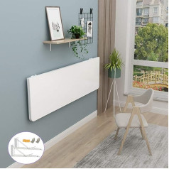Lqssa Weißer Schwebender Wandklapptisch,Multifunktionaler Klappbarer Klapptisch,Wandhängender Computerschreibtisch/110 * 50Cm/43 * 20In