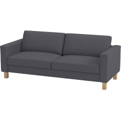 ‎Hometown Market Sofa Cover Only! Durable Fabric Sofa Cover for Karlstad Three 3 Seater (No Loveseat!) (Width:205cm) Cover Replacement Compatible with iKea Karlstad Slipcover (Polyester Flax Dark Grey)