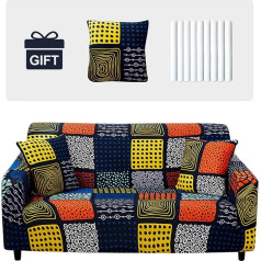 ‎Joydream JOYDREAM Sofa Cover, Elastic Sofa Cover, 3-Seater Sofa Cover, Couch Cover, Stretch Sofa Cover, Couch Slipcover, Sofa Throws, Pattern Furniture Protector with 1 Cushion Cover, Patchwork