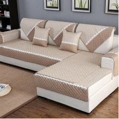 HM&DX Anti-slip Sofa Cover for Sectional Gates Couch Cotton Polyester Quilted Sofa Throw Multi-Size Sofa Cover for Living Room