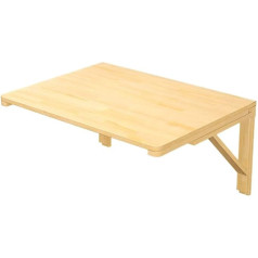 Wzll Folding Table Pine Wall Table Bar Coffee Table Stable for Small Spaces 9 Sizes (Colour: Wood, Size: 70 x 50 cm)