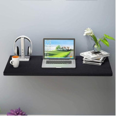 Karfri Klappbarer Wandtisch, einfacher Massivholz-Klapptisch, Wandtisch, Esstisch, Computertisch, Arbeitszimmer, Schreibtisch, Wandtische, Schwarz-80 x 50 cm/31 x 20 Zoll (schwarz)