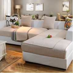 ‎Yangyaya YANGYAYA Section Sofa Blankets, Sofa Towel Covers, Sofa Protector Cotton Linen Non-Slip Decorative Sofa Cover Throw Sets for Living Room Cushion Cover Beige 70 x 180 cm (28 x 71 Inches) (1 Piece)