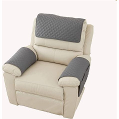 ‎Giino GIINO Sofa Armrest Cover, Headrest Cover for Recliner Armrest Cover, Armchair Protective Cover, Non-Slip, Quilted Furniture Protector for Pets, Leather Sofa, Couch (3-Seater, Pack of 5, Dark Grey)