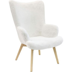 Home Deco Factory Helsinki Armchair, Faux Furniture, Seat, Sofa, Comfort, Armrest, Living Room, Dining Room, Textile - Polyester, White, 65.00 x 74.00 x 100.00