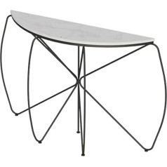 Oupai Side Tables, Half Round Console Table, Marble Crescent Moon Table, Entryway, Hallway Table, Behind Coach Sofa, Thin Entry Table, Wall Table, 31 × 29.5 × 11.8 in / 80 x 30 x 75 cm for Living Room
