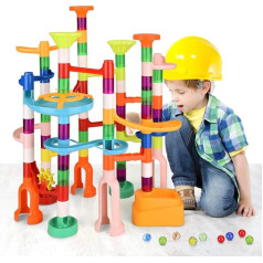 Marble Run Children's Game - 135 Pieces Marble Run Marble Run Strong and Stable Set with Track Elements and Marbles, Educational Toy and Construction Toy, Gift for Children from 3 Years