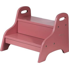 Kindsgut Wooden Step Stool with 2 Steps Ideal for Children, Subtle Colours and High Quality, Environmentally Friendly Materials and Free from Harmful Substances, Dusky Pink