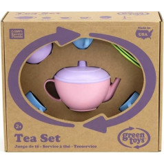 Green Toys, Tea Set for Children's Kitchen, Play Kitchen, Role Play, Sustainable Kitchen Toy for Children from 24 Months, 17 Pieces