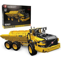 Mould King 17010 Technik Dumper Building Blocks, 1888+ Parts Articulated Truck Clamping Blocks, 6 x 6 Car Transporter App Remote Controlled Construction Vehicle with Motor (Original Packaging)