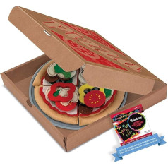 Pizza: Felt Play Food Set & 1 Melissa & Doug Scratch Art Mini Pad Bundle (03974)