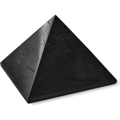 Karelian Heritage Shungite Large Pyramid, Polished Shungite Stone for Protection, Large Black Decorative Pyramid, 4 Inches (10 cm), Blocker for Home Office, Crystal Healing Pyramid for Meditation PP08