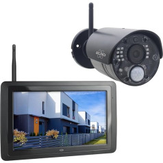 ELRO CZ40RIPS Wireless Surveillance System, Full HD 1080p Camera with Night Vision, 7 Inch Monitor & App, IP65
