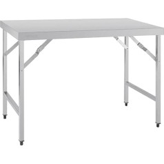 Vogue Edelstahl-Klapptisch 1200 mm, Tisch aus poliertem Edelstahl, Größe: 900 (H) x 1200 (B) x 600 (T) mm, Verwendung im Innen- und Außenbereich, CB905