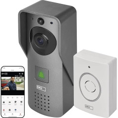 EMOS GoSmart Video Doorbell IP-09D CLOC with WiFi and App, Waterproof Smart Home Video Bell 1080p Camera Unit, Bell and Power Supply, Door Lock Control, Compatible with Alexa, Google Assistant