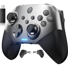 EasySMX X10 PC Controller with Hall Triggers and Joysticks, Bluetooth Wireless Controller with Mechanical Buttons, No Drift & Dead Zones, Compatible with PC/Switch/Steam Grey