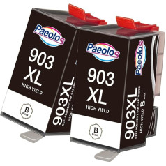 Paeolos 903XL Black Ink Cartridges Compatible with HP 903 XL Multipack Cartridges for HP Officejet 6950 HP Officejet Pro 6970 6950 6960 Ink Cartridge All-in-One Printer Pack of 2 Latest Chip