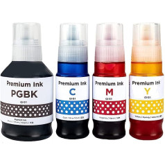 SHUOLEI GI-51 GI51 Ink Compatible with Canon GI-51 GI51 Ink Cartridge Multipack Compatible with Pixma G1520 G1560 G2520 G2560 G3520 G3560 G2570 G4570 G1530 (4 Pack, Black/Cyan/Magenta/Yellow) )