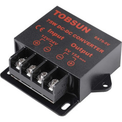 DC-DC Step-Down Converter SUPERNIGHT Down Supply DC 12V 24V to DC 5V 15A 75W Converter Power Supply Down Module Transformer DC Step Down Converter