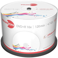 Primeon 2761226 DVD + R Blank Discs 16x Speed, 4.7GB, 120 Min, Spindle of 50