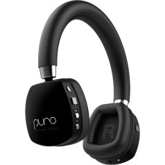 Puro Sound Labs PuroQuiet Plus Volume Limited On-Ear Active Noise Cancelling Bluetooth Headphones - Lightweight Headphones for Children with Built-in Microphone - Safe Sound (Black)