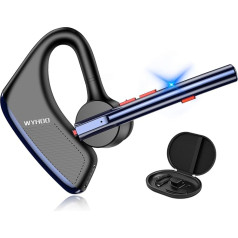 WYHOO Bluetooth Headset Wireless mit Mikrofon(Dual) V5.2 Bluetooth Wireless Headset Telefon Bluetooth-Headset CVC8.0 Noise Cancelling für iPhone Samsung Huawei Android Fahrer/Business/Blue