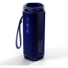 AOC O1 Bluetooth Speaker, Wide Stereo Sound, 45 W Output Power, Built-in Microphone, USB Audio, 12 Hours Battery Life, IP67 Waterproof, Bluetooth 5.3 & Multipoint, Blue