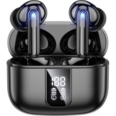 Vtkp Bluetooth Kopfhörer, 【2024】 Kopfhörer Kabellos Bluetooth 5.3 In Ear mit 4 ENC Noise Cancelling Mic und LED，60 H Wiedergabe, USB-C，IP7 Wasserdicht in Ear Ohrhörer, für Arbeit Studium Sport