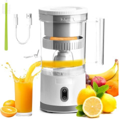 Electric Orange Squeezer, 80W Electric Citrus Juicer, Portable Rechargeable Lemon Juicer for Family, Camping, Electric Juicer Suitable for a Wide Range of Citrus Fruits